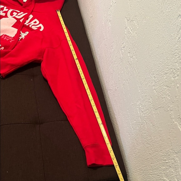 Lifeguard Red Women Hoodie W/ WHT Horse Logo Art sew on ( L) Crop Top Sweat - Picture 3 of 7